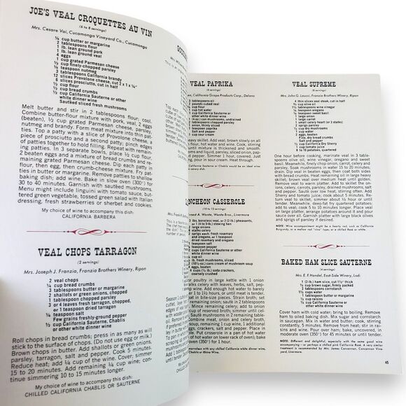 Favorite Recipes of California Winemakers 1981 Paperback Cookbook Illustrated - Picture 13 of 16